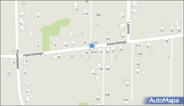 Imielin, Adamskiego Stanisława, ks. bp., 77, mapa Imielin