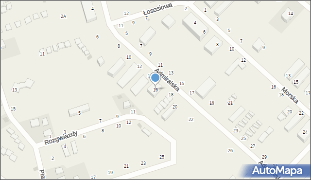 Jarosławiec, Admiralska, 16, mapa Jarosławiec