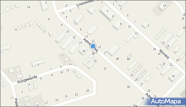 Jarosławiec, Admiralska, 18, mapa Jarosławiec