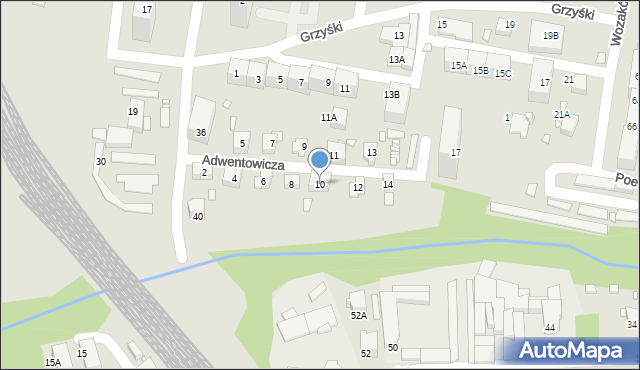 Katowice, Adwentowicza Karola, 10, mapa Katowic