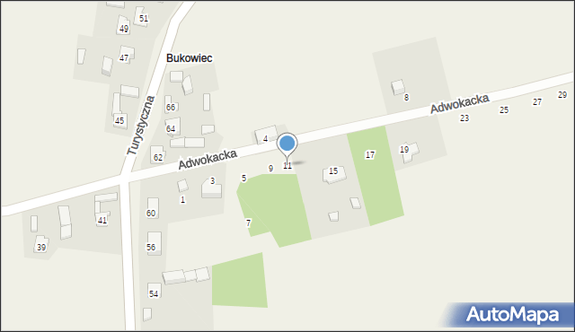 Kiełkowice, Adwokacka, 11, mapa Kiełkowice