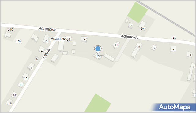 Krzycko Wielkie, Adamowo, 13, mapa Krzycko Wielkie