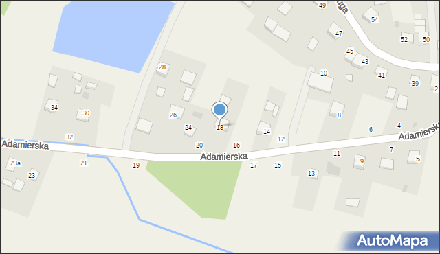 Olesno, Adamierska, 18, mapa Olesno