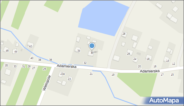 Olesno, Adamierska, 30, mapa Olesno