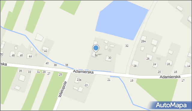 Olesno, Adamierska, 34, mapa Olesno