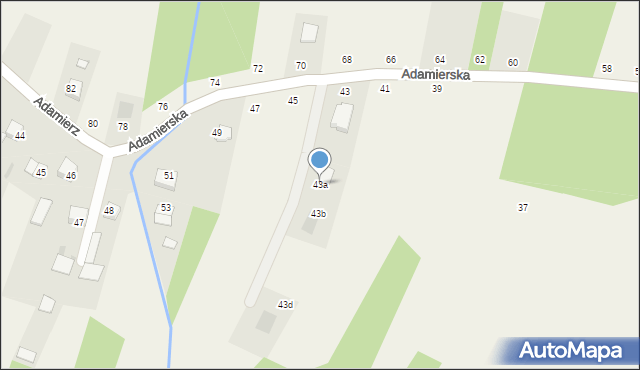 Olesno, Adamierska, 43a, mapa Olesno