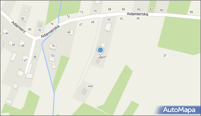 Olesno, Adamierska, 43b, mapa Olesno