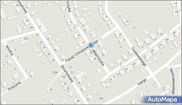 Opalenica, Adamczyka Ludwika, dr., 14, mapa Opalenica