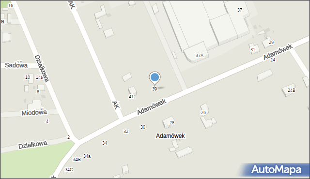 Ozorków, Adamówek, 39, mapa Ozorków
