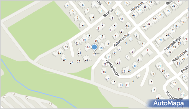 Poznań, Adamanisa Franciszka, 12, mapa Poznania