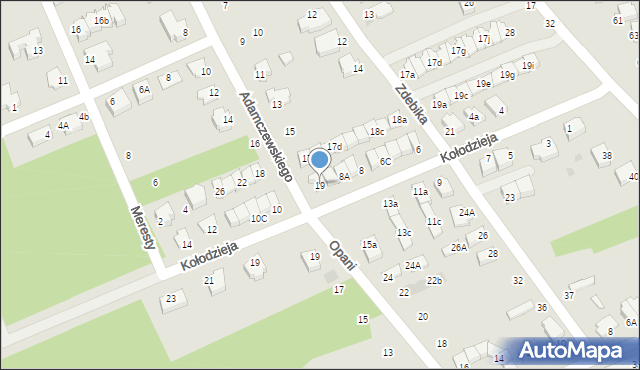 Puławy, Adamczewskiego Zygmunta, ks., 19, mapa Puław
