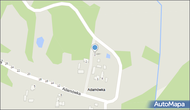 Staszów, Adamówka, 1, mapa Staszów