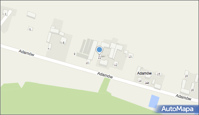 Strzelce Wielkie, Adamów, 11, mapa Strzelce Wielkie