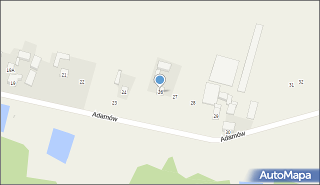 Strzelce Wielkie, Adamów, 26, mapa Strzelce Wielkie