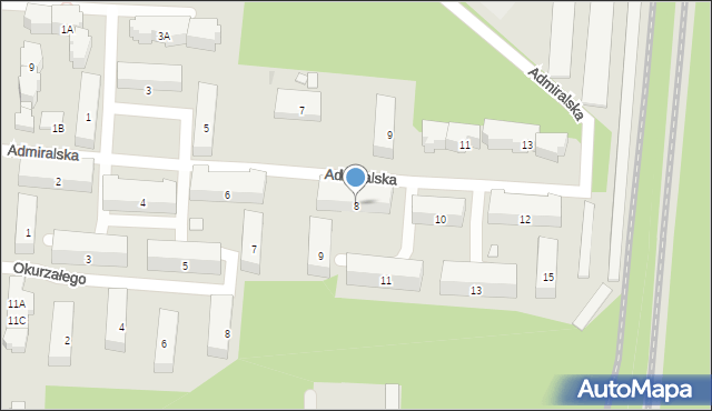Warszawa, Admiralska, 8, mapa Warszawy
