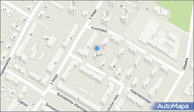 Warszawa, Adamieckiego Karola, 16, mapa Warszawy