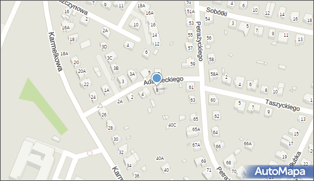 Wrocław, Adamieckiego Karola, 8, mapa Wrocławia