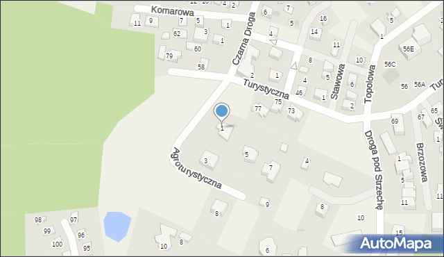 Charzykowy, Agroturystyczna, 1, mapa Charzykowy