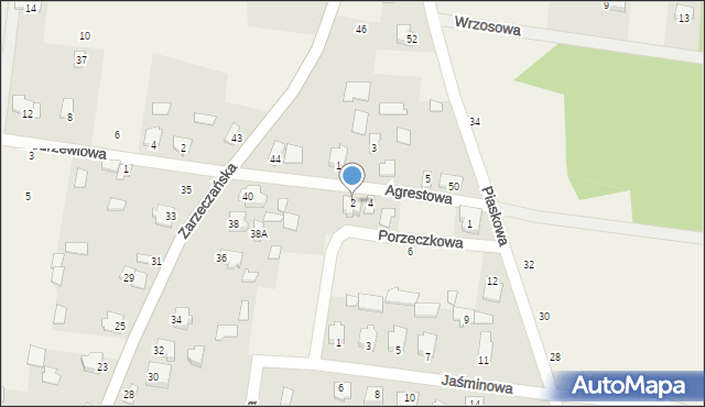 Gródek, Agrestowa, 2, mapa Gródek