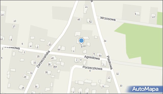 Gródek, Agrestowa, 3, mapa Gródek