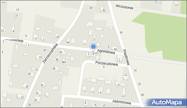 Gródek, Agrestowa, 4, mapa Gródek