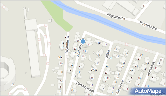 Kalisz, Agrestowa, 15, mapa Kalisza