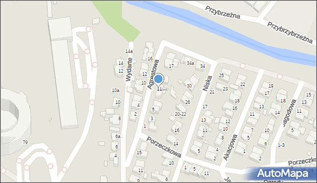 Kalisz, Agrestowa, 9, mapa Kalisza