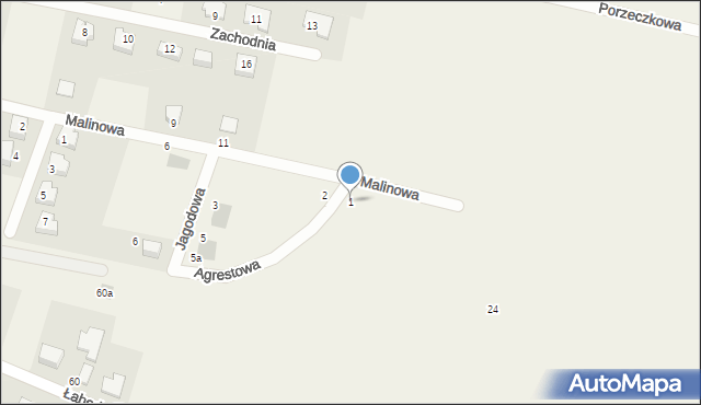 Kobylice, Agrestowa, 1, mapa Kobylice