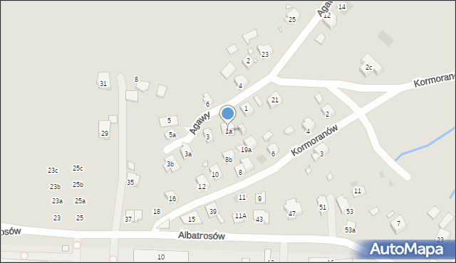 Kraków, Agawy, 1a, mapa Krakowa