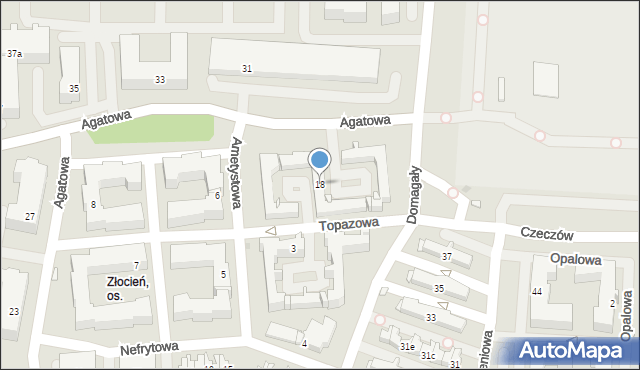 Kraków, Agatowa, 18, mapa Krakowa