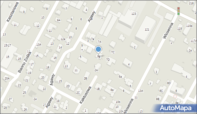 Łomianki, Agawy, 7B, mapa Łomianki
