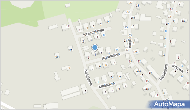 Malbork, Agrestowa, 3, mapa Malborka