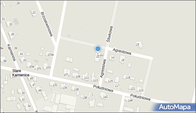 Ostrów Wielkopolski, Agrestowa, 12, mapa Ostrów Wielkopolski