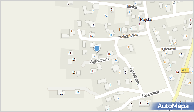 Rajsko, Agrestowa, 24, mapa Rajsko