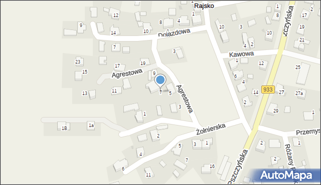 Rajsko, Agrestowa, 7, mapa Rajsko