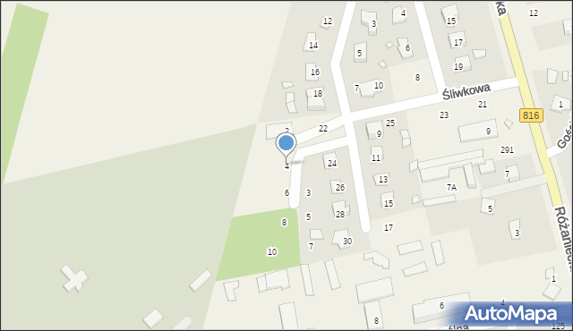 Suszno, Agrestowa, 4, mapa Suszno