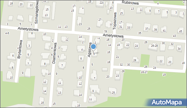 Toruń, Agatowa, 3, mapa Torunia