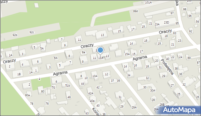 Warszawa, Agrarna, 11A, mapa Warszawy