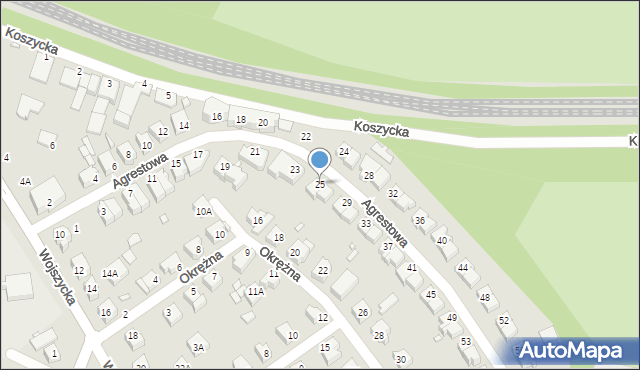 Wrocław, Agrestowa, 25, mapa Wrocławia