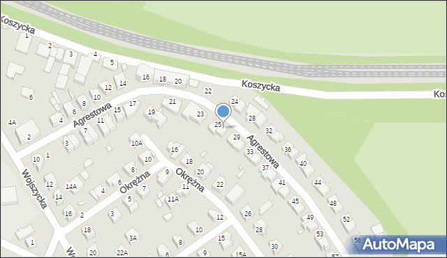 Wrocław, Agrestowa, 27, mapa Wrocławia