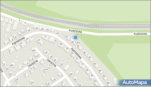 Wrocław, Agrestowa, 30, mapa Wrocławia