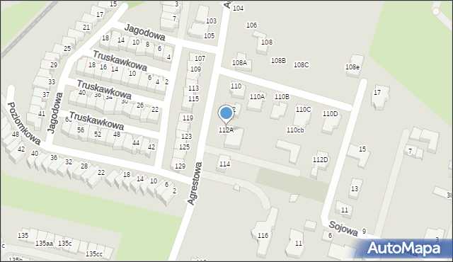 Wrocław, Agrestowa, 112A, mapa Wrocławia