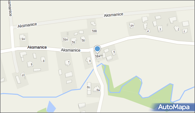 Aksmanice, Aksmanice, 58A, mapa Aksmanice