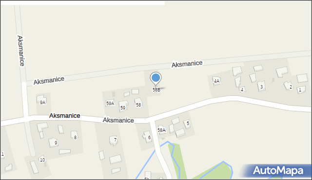 Aksmanice, Aksmanice, 58B, mapa Aksmanice