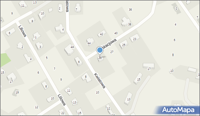 Bartąg, Akacjowa, 29, mapa Bartąg