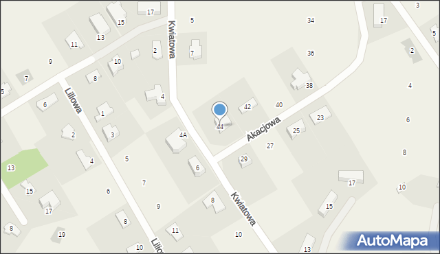 Bartąg, Akacjowa, 44, mapa Bartąg