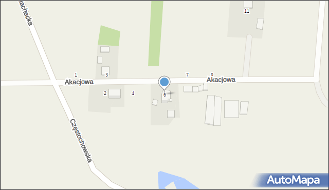 Bartkowice, Akacjowa, 6, mapa Bartkowice