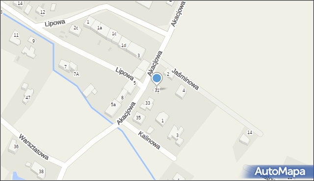 Biestrzyków, Akacjowa, 31, mapa Biestrzyków