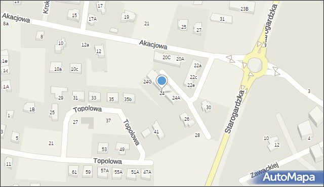 Borkowo, Akacjowa, 24, mapa Borkowo
