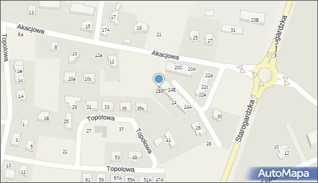 Borkowo, Akacjowa, 24G, mapa Borkowo